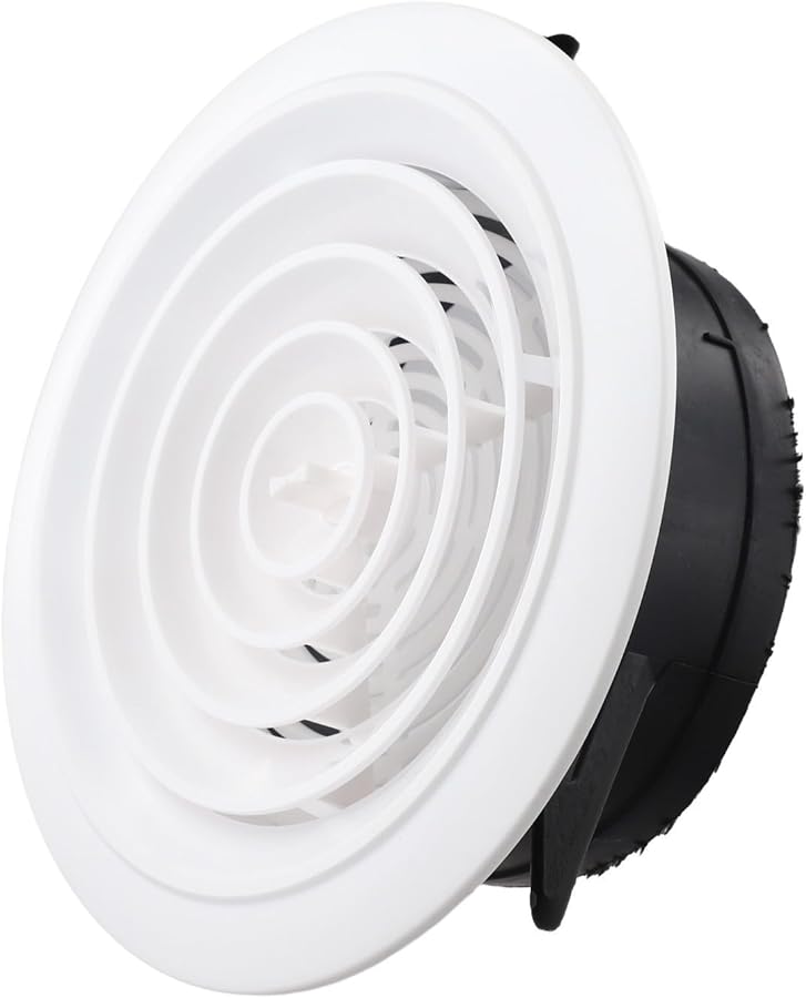 White ABS Adjustable Wall Ventilation Grille Cover 150mm Size Easy Installation - Image 1