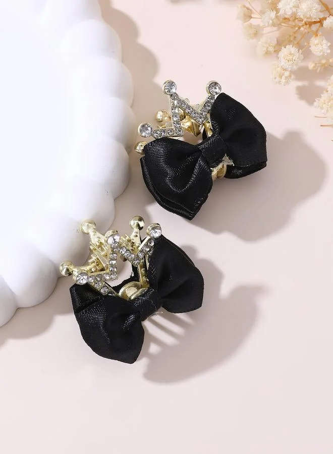 Take Two  Set of 2 - Crown Bow Hair Clips for Women | Best Price UAE