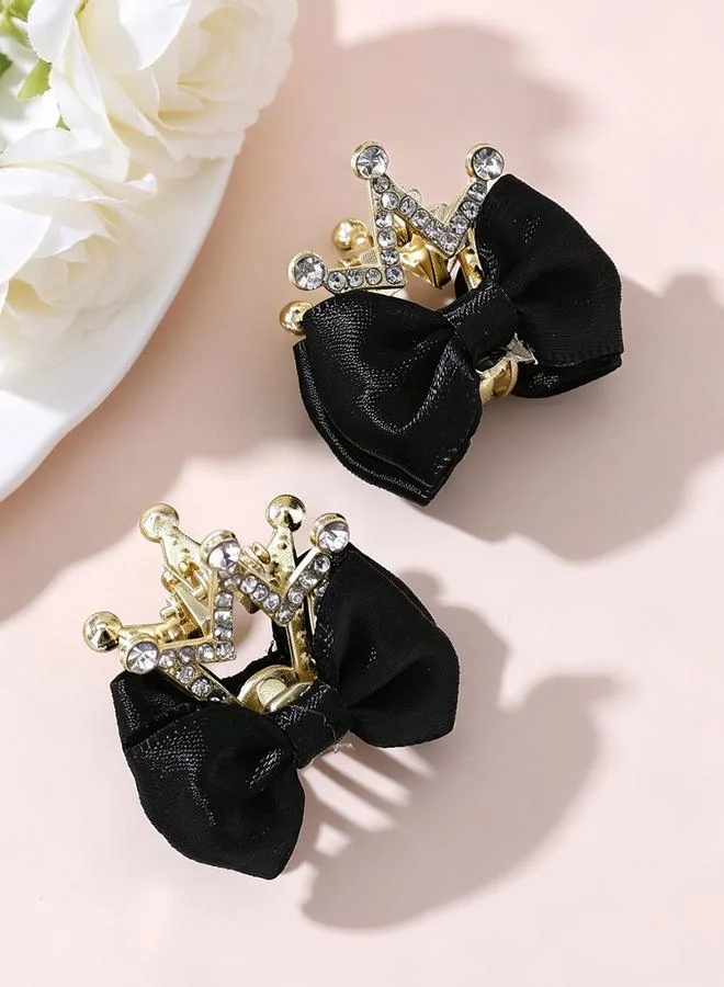 Take Two Set of 2 - Crown Bow Hair Clips