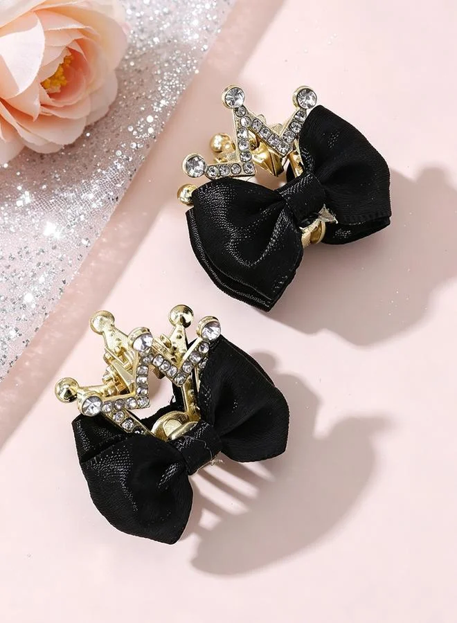 Take Two  Set of 2 - Crown Bow Hair Clips for Women | Best Price UAE