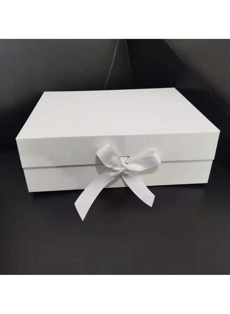 SKT Shiketro White Foldable Luxury Magnetic Gift Box With Ribbon, Suitable For Holidays, Birthdays, Anniversaries and Other Occasions - Image 1