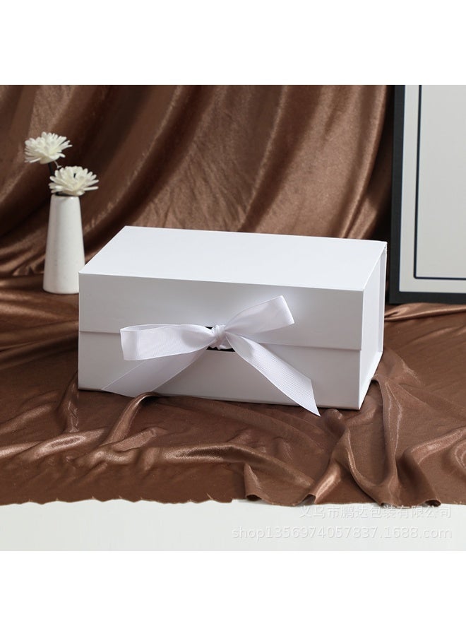 SKT Shiketro White Foldable Luxury Magnetic Gift Box With Ribbon, Suitable For Holidays, Birthdays, Anniversaries and Other Occasions - Image 4