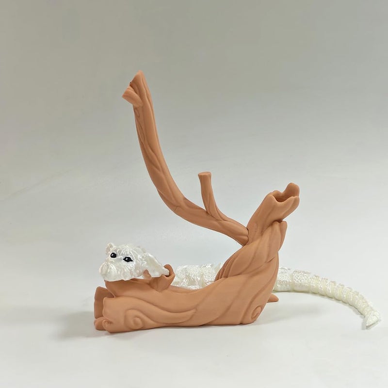 LuckyVin Cute Lucky Dragon, Desktop Decoration Ornament, 3D Printing, Nostalgic Cute Image Ornament (8.26inch) - Image 3