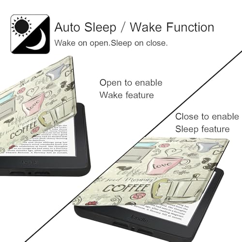 MOCA Case for Kindle Paperwhite 12th Gen 7" (2024) & Kindle Colorsoft 7" (2025), Slim PU Leather Cover with Auto Wake/Sleep, Magnetic Closure, Lightweight (Coffee) - Image 3