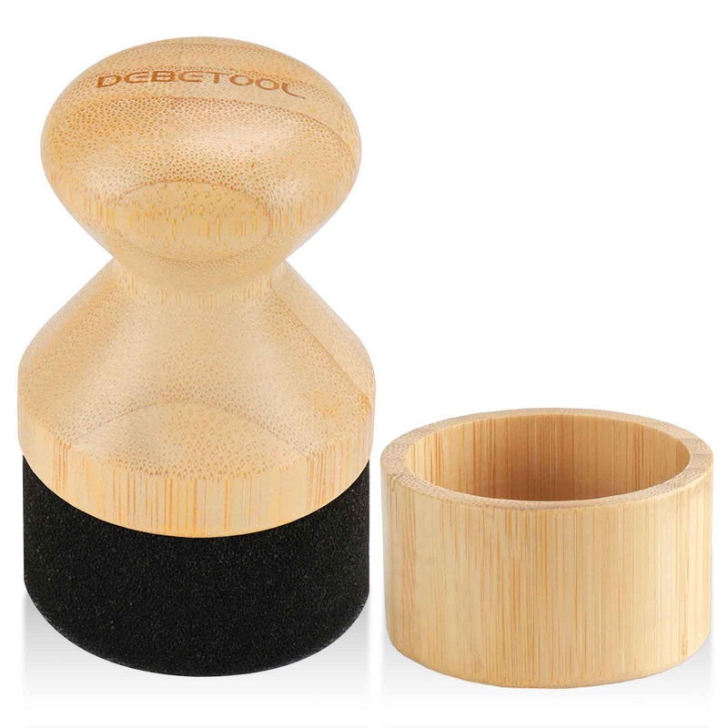 DEBETOOL Cutting Board Oil Wax Applicator with Lid Food Grade Mineral Oil Wax Applicator for Wooden Cutting Board Natural Bamboo Applicator for Butcher Blocks SpatulaSpoon and Utensils
