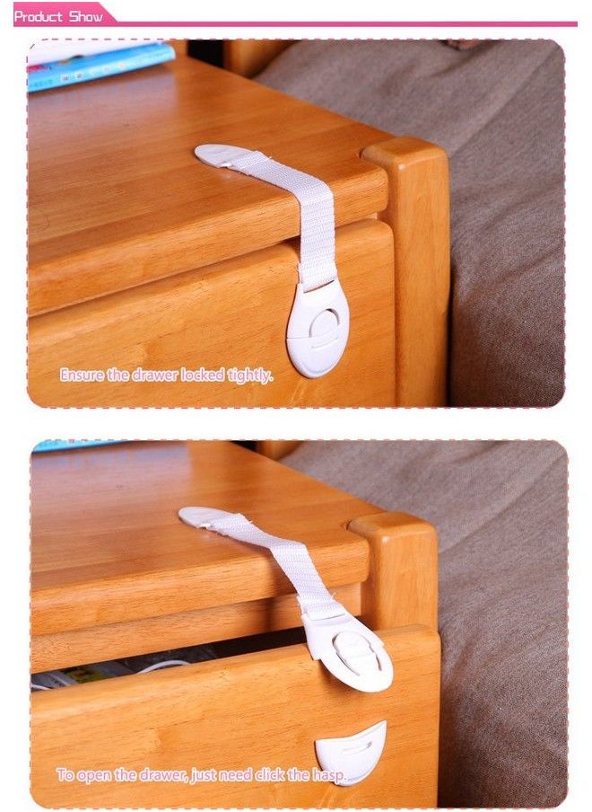 Kuhu Creations - Kids Safety Lock For Drawer Fridge Cabinet And Many Other Appliances Or Furniture. (8 Units Yellow Nylon) - Image 1