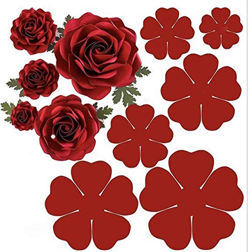 DDeehs 6pcs/Set 3D Rose Flower Metal Die Cuts,Wedding Flower Leaf Leaves Cutting Dies Cut Stencils for DIY Scrapbooking Album Decorative Embossing Paper Dies for Card Making - Image 1