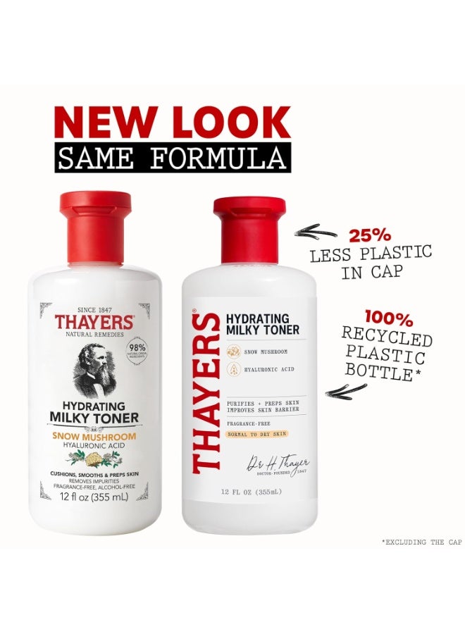 THAYERS Milky Face Toner Skin Care with Snow Mushroom Tremella and Hyaluronic Acid, Natural Gentle Facial Toner, for Dry and Sensitive Skin, 355mL - Image 3