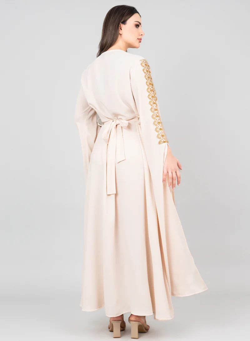 IKKXA Royal Luxe Belted Kaftan IK2022 Beige
