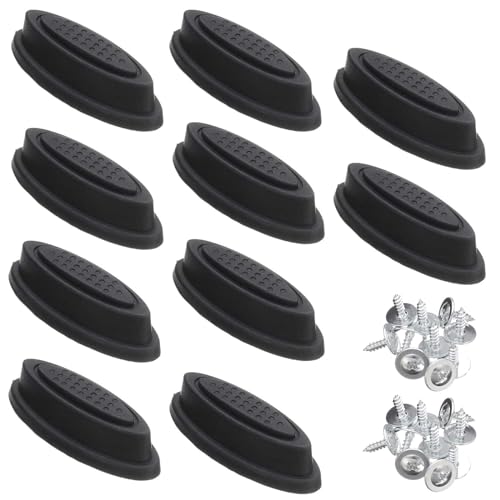 ICYANG Universal Luggage Feet Replacement Kit, 5 Pairs Bottom Side Stand Feet with 40 Screws, Black Plastic Stud Foot Kit for Luggage Suitcase - Image 1
