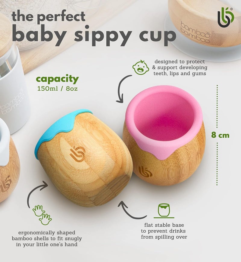 bamboo bamboo Baby and Toddler Sippy Cup - 5 Oz Eco-Friendly Dinky Cup with Cute Silicone Drip Rim for Teeth and Gum Protection - Ideal Toddler Transition Cup (Lilac) - Image 3