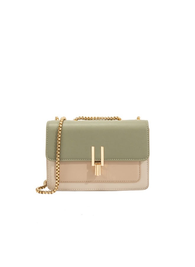 Elegant Mini Turnlock Crossbody Bag for Women - Chic Faux Leather Shoulder Purse with Adjustable Chain Strap, Perfect for Office, Evening Events & Travel - Image 1