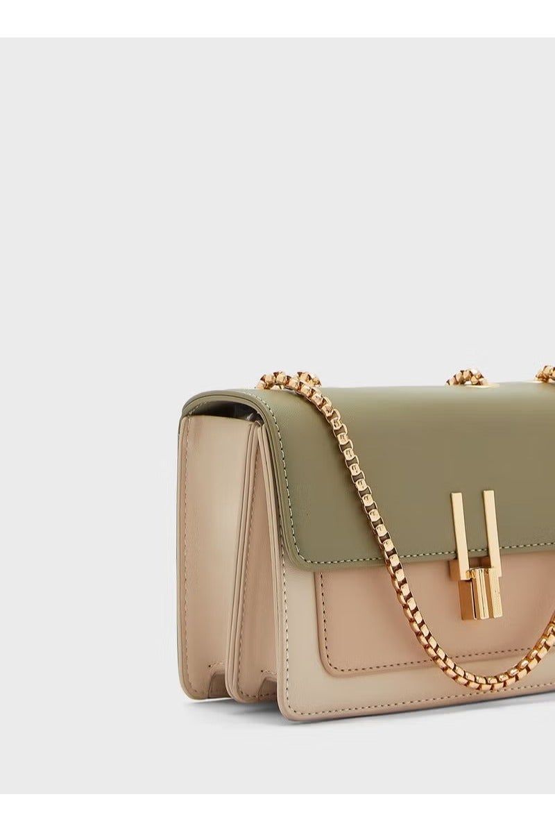 Elegant Mini Turnlock Crossbody Bag for Women - Chic Faux Leather Shoulder Purse with Adjustable Chain Strap, Perfect for Office, Evening Events & Travel - Image 2