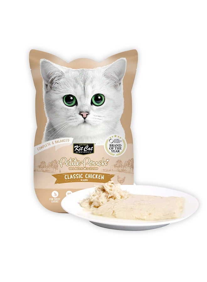 كيت كات طعام القطط الرطب الكلاسيكي بنكهة الدجاج من بيتيت باوتش - 70 غرام (عبوة من 24 كيسًا) - Image 2