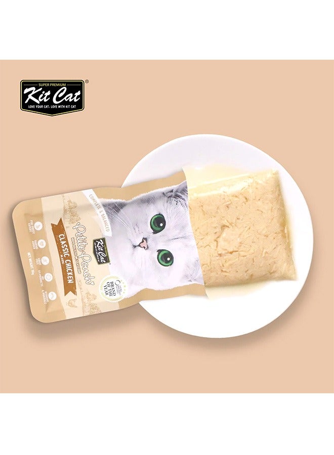 كيت كات طعام القطط الرطب الكلاسيكي بنكهة الدجاج من بيتيت باوتش - 70 غرام (عبوة من 24 كيسًا) - Image 3