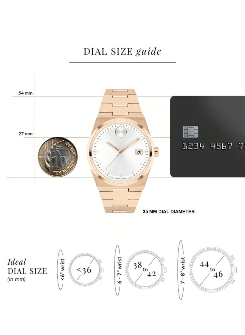 Movado Bold Quest Swiss Qtz White Round Dial Women's Watch - 3601188 - Image 4