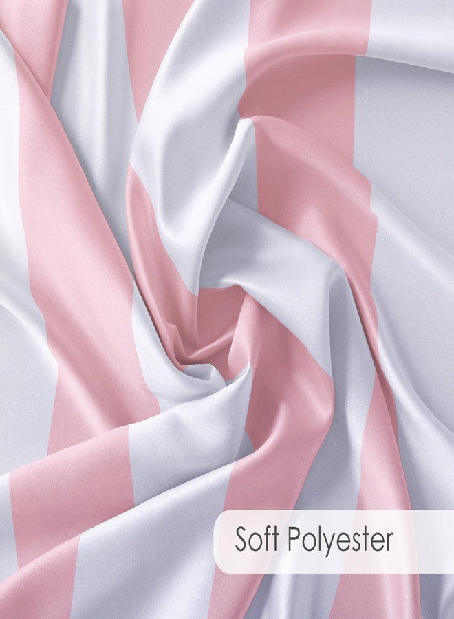 LB Pink and White Striped Fabric Shower Curtain for Bathroom with 10 Hooks, Vertical Stripe Geometric Shower Curtains for Bathroom, Modern Farmhouse Chic Style Bathroom Shower Curtains, 60x72 Inch - Image 5