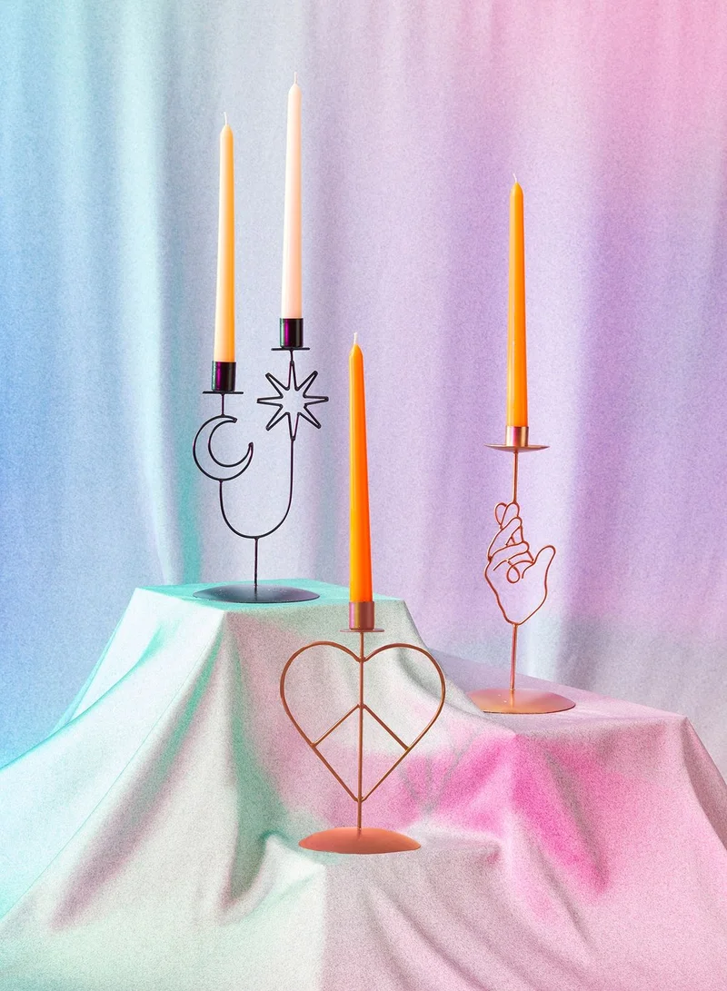 Typo Moon & Star Metal Shaped Candle Holder