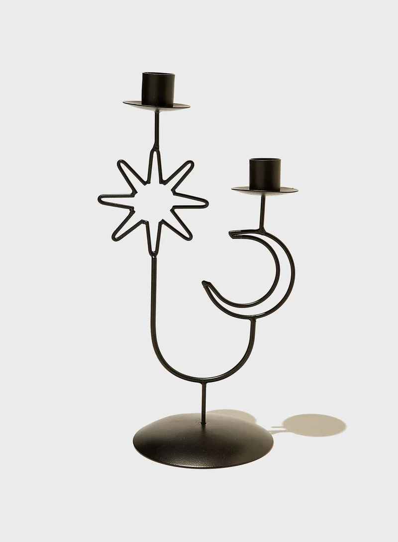 Typo Moon & Star Metal Shaped Candle Holder
