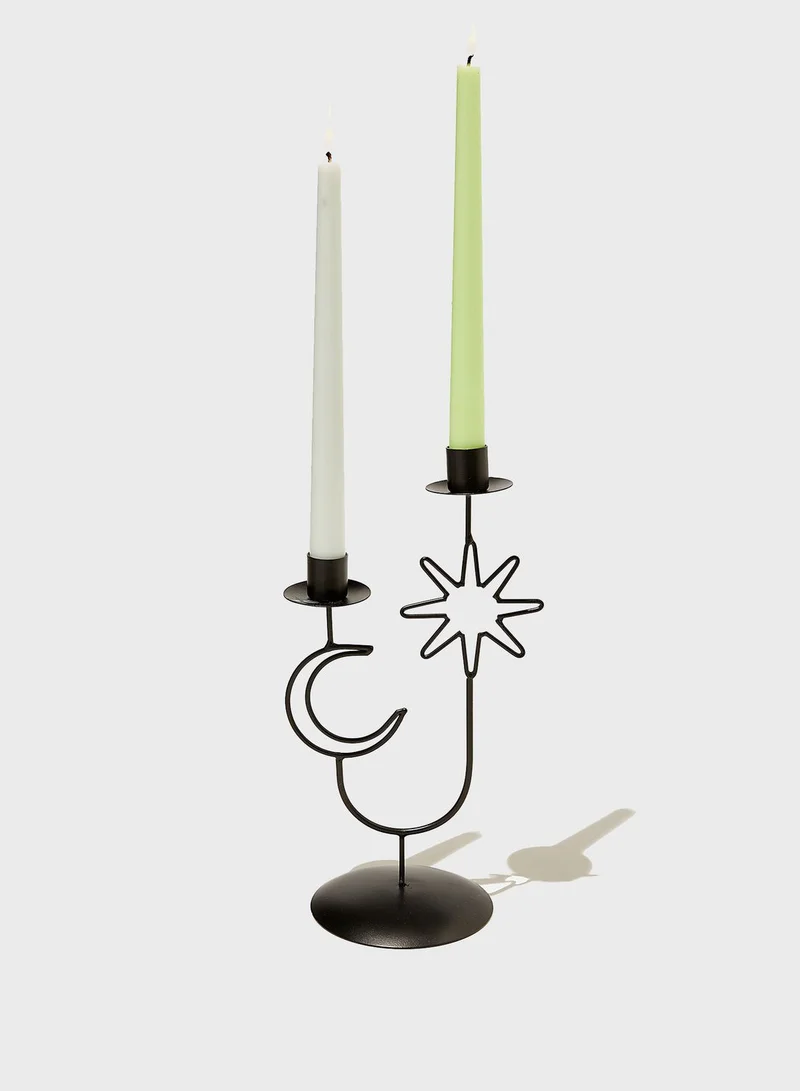 Typo Moon & Star Metal Shaped Candle Holder