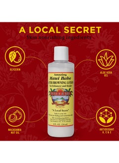 Maui Babe Maui Babe After Browning Lotion, Tan Enhancer & Healer - After Sun Tan Extender Body Lotion To Prevent Tan Fading- Natural Moisturizing & Healing After Sun Care Cream- Made In USA, 8 Ounces  - Image 3