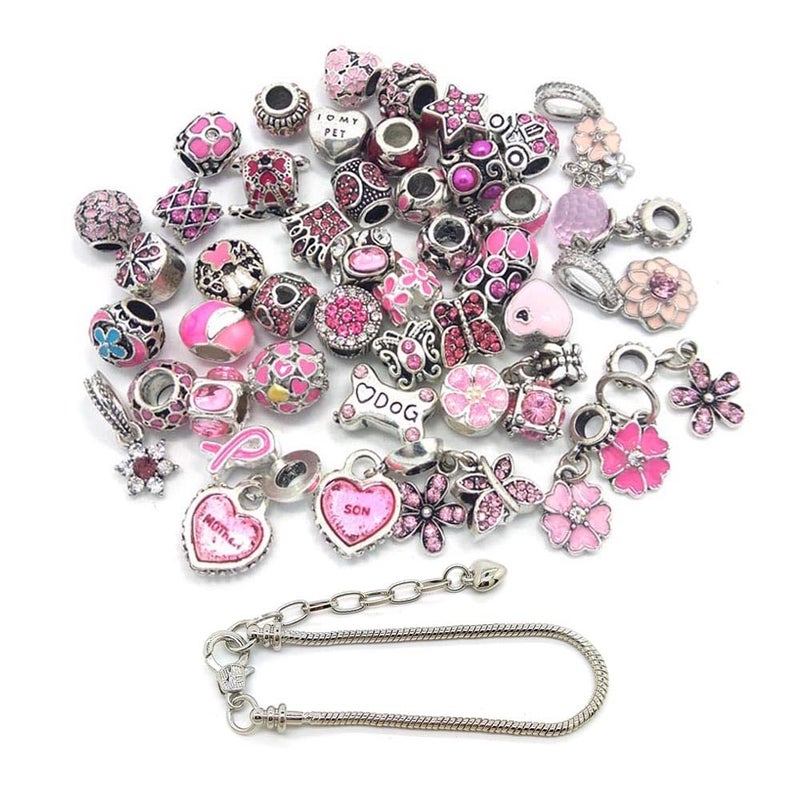 YIQIFLY 40pcs Jewelry Making Charms Rhinesotone Beads Assorted Colors and Styles Randomly (01) - Image 1