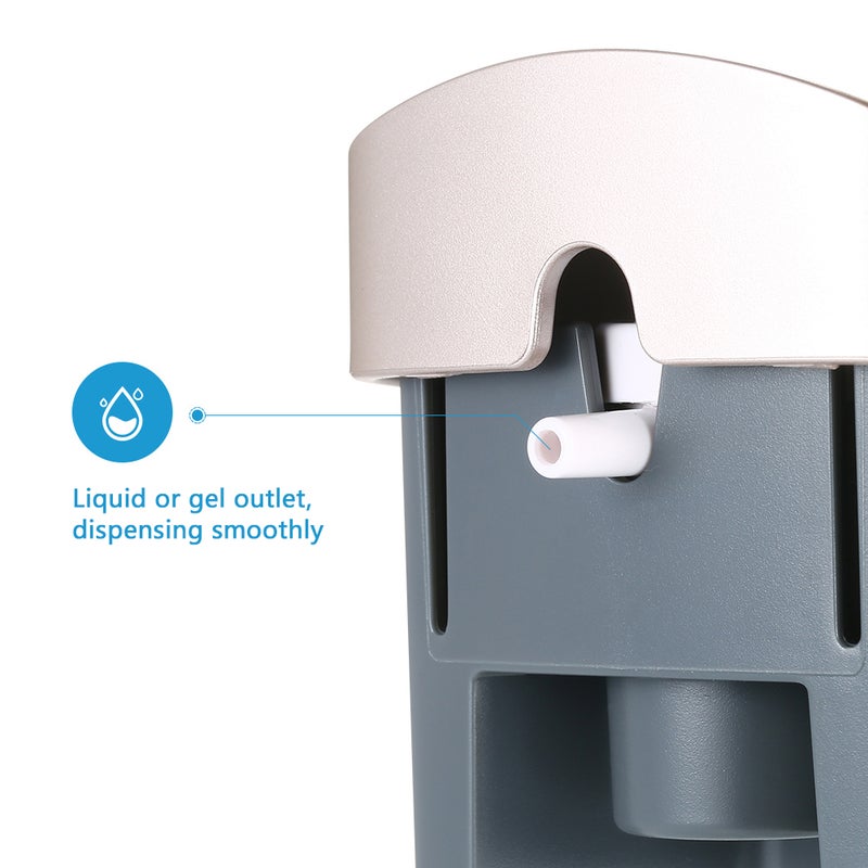 Manual Soap Dispenser 300ml/ 10.2oz Wall Mounted Liquid Shampoo Box Shower Gel Hand Soap Dispensers for Kitchen Bathroom Home Hotel(Drilling or Adhesive) - Image 3