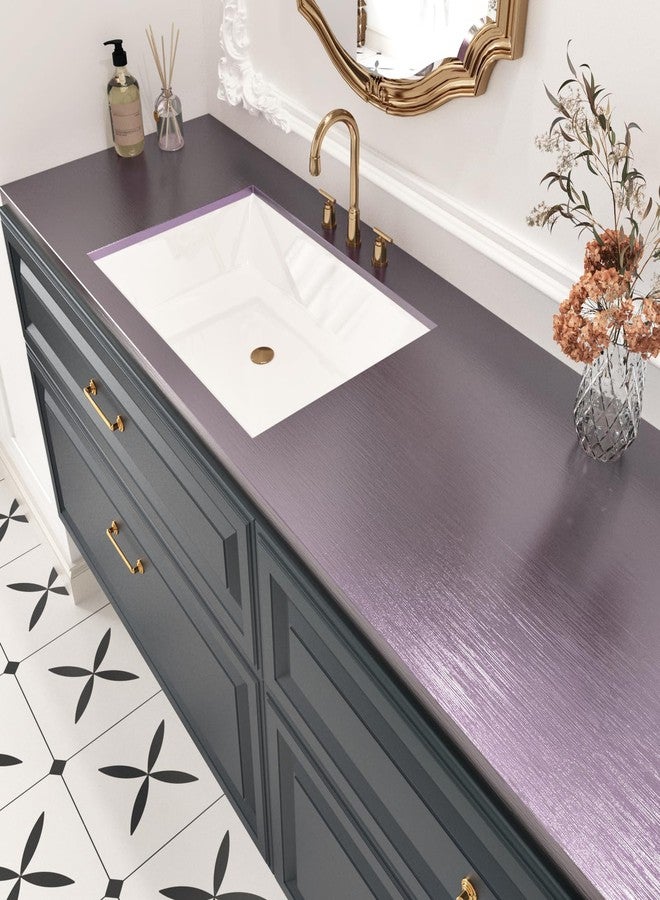 Wallercity Gradient Purple Stainless Steel Contact Paper for Kitchen Backsplash Waterproof Fridge Vinyl Wraps Metal Brushed Wallpaper for Dishwasher Metallic Wall Paper for Appliances 15.8''x78.7'' - Image 2