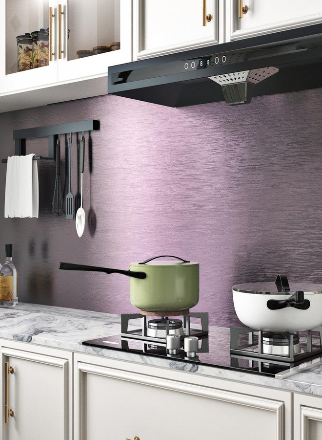 Wallercity Gradient Purple Stainless Steel Contact Paper for Kitchen Backsplash Waterproof Fridge Vinyl Wraps Metal Brushed Wallpaper for Dishwasher Metallic Wall Paper for Appliances 15.8''x78.7'' - Image 1