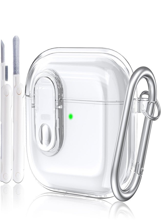 AIRSPO غطاء AIRSPO لسماعات Airpods 4 مع مجموعة تنظيف، غطاء واقي ناعم TPU شفاف مع قفل آمن متوافق مع علبة الشحن اللاسلكي لسماعات Apple AirPods الجيل الرابع مع حلقة مفاتيح، شفاف - Image 1