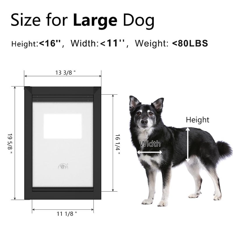 MAVRICPOWER [MAVRICPOWER] Aluminum Large Dog Door for Door, Doggie Door with Two Sliding Panels for Extreme Weather, Doggy Door for Large Dogs up to 80lbs - Image 5