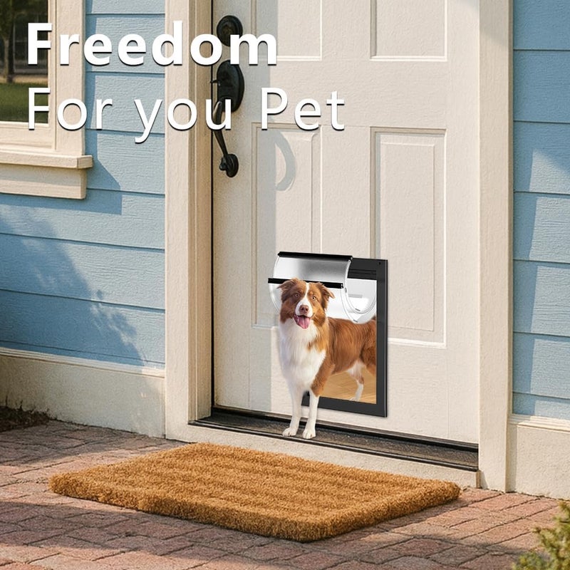 MAVRICPOWER [MAVRICPOWER] Aluminum Large Dog Door for Door, Doggie Door with Two Sliding Panels for Extreme Weather, Doggy Door for Large Dogs up to 80lbs - Image 2