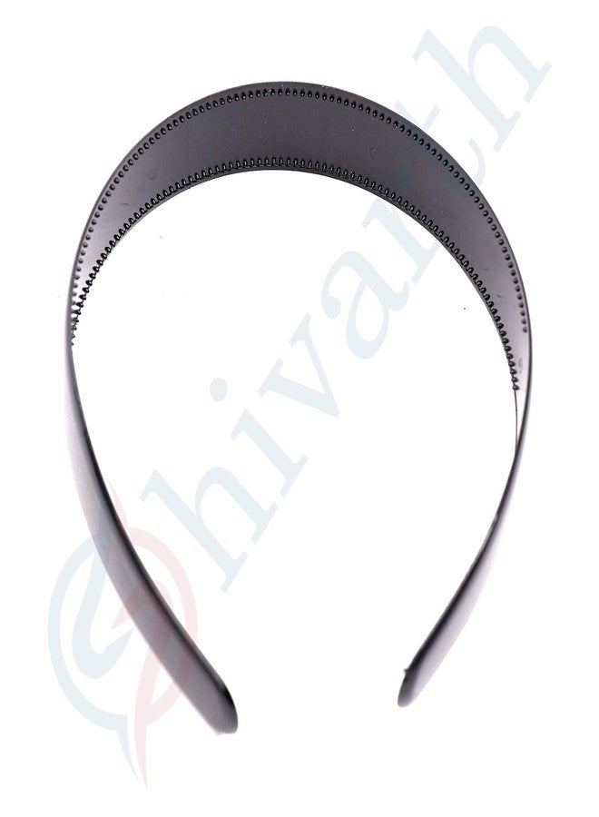 Shivarth Headbands for Girls and Women (Black- Combo of 6 Headbands) in Broad Plastic - Image 2