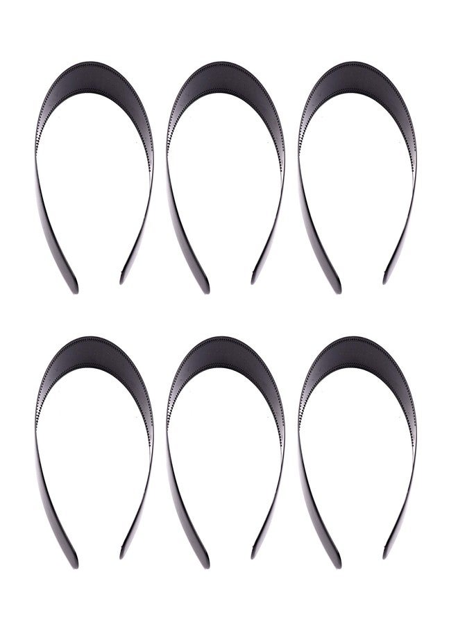Shivarth Headbands for Girls and Women (Black- Combo of 6 Headbands) in Broad Plastic - Image 1