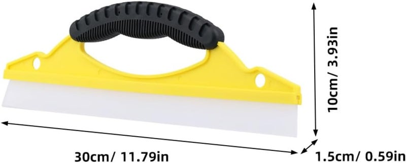 Car Windshield Squeegee and Shower Glass Cleaner Set, 2pcs Yellow Soft Rubber Blade, Flexible Window Squeegee for Car Windows and Bathroom Shower Doors - Image 2