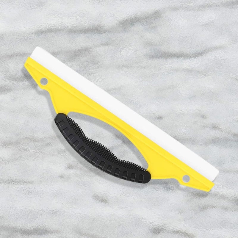 Car Windshield Squeegee and Shower Glass Cleaner Set, 2pcs Yellow Soft Rubber Blade, Flexible Window Squeegee for Car Windows and Bathroom Shower Doors - Image 5