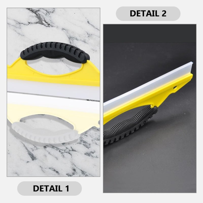 Car Windshield Squeegee and Shower Glass Cleaner Set, 2pcs Yellow Soft Rubber Blade, Flexible Window Squeegee for Car Windows and Bathroom Shower Doors - Image 3