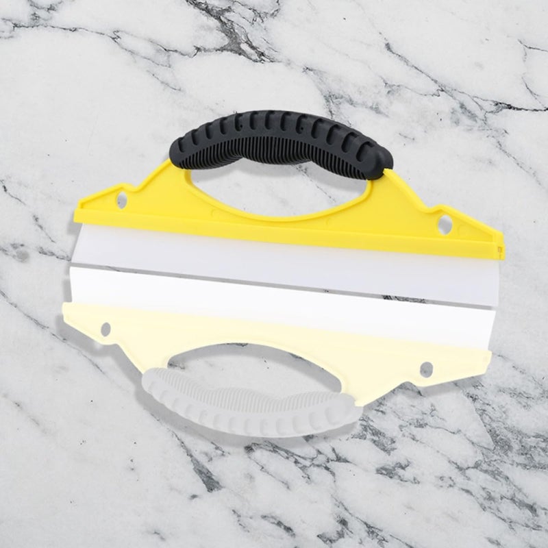 Car Windshield Squeegee and Shower Glass Cleaner Set, 2pcs Yellow Soft Rubber Blade, Flexible Window Squeegee for Car Windows and Bathroom Shower Doors - Image 4