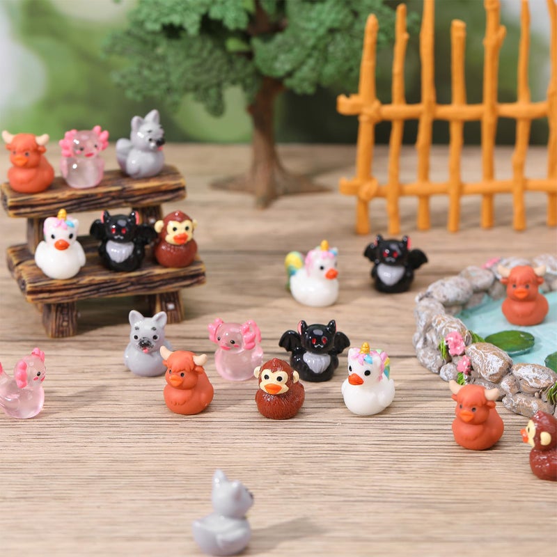 GGSTDDUP 60pcs Mini Resin Animal Ducks, Tiny Ducks for Hiding, Miniature Duck Figurines, Novelty Party Favors Gift Decoration (6 Styles) - Image 5