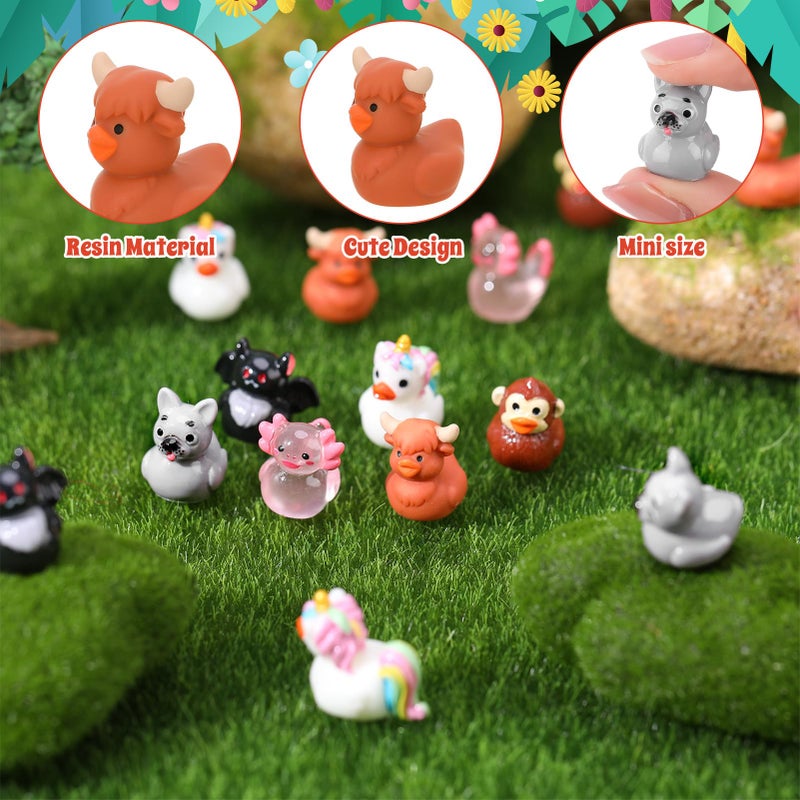GGSTDDUP 60pcs Mini Resin Animal Ducks, Tiny Ducks for Hiding, Miniature Duck Figurines, Novelty Party Favors Gift Decoration (6 Styles) - Image 3