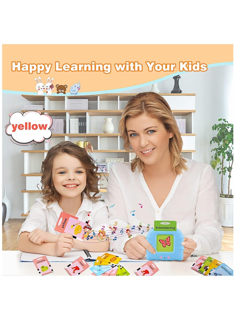 Talking Flash Cards for Toddlers 3+ Years with 224 Sight Words Bilingual Learning & Education Toys Speech Therapy Autism Reading Machine Preschool Montessori Toys Birthday Gifts for Kids (Blue) - Image 4