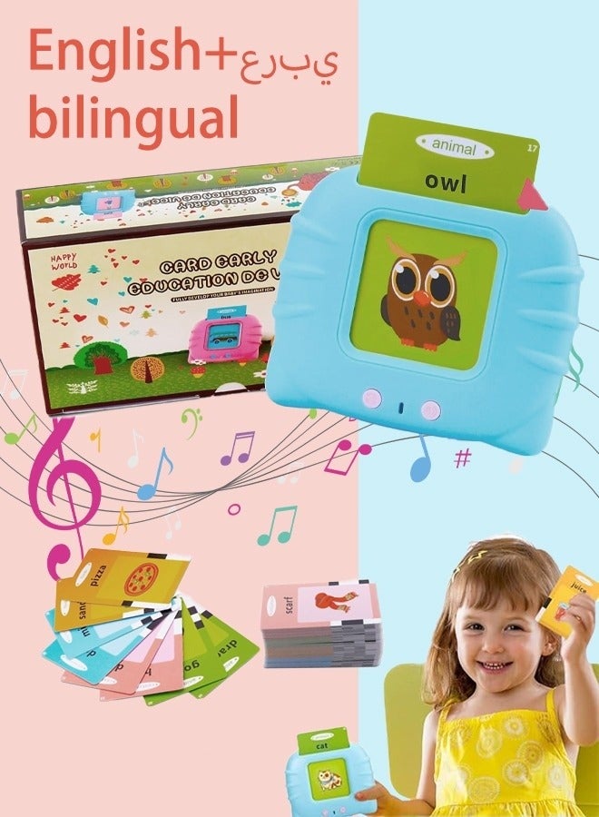 Talking Flash Cards for Toddlers 3+ Years with 224 Sight Words Bilingual Learning & Education Toys Speech Therapy Autism Reading Machine Preschool Montessori Toys Birthday Gifts for Kids (Blue) - Image 1