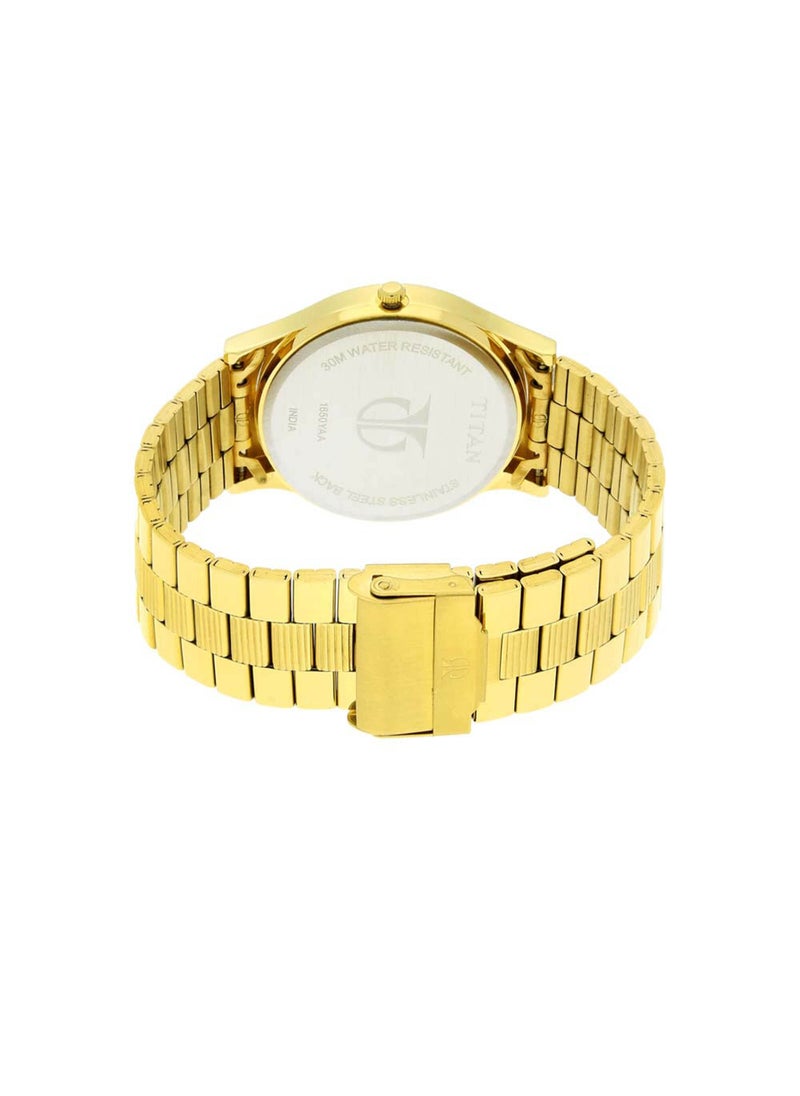 TITAN Analog Gold Dial Men's Watch-NL1650YM04/NP1650YM04, Yellow, Champagne, Classic, Yellow, Champagne, Classic  - Image 4