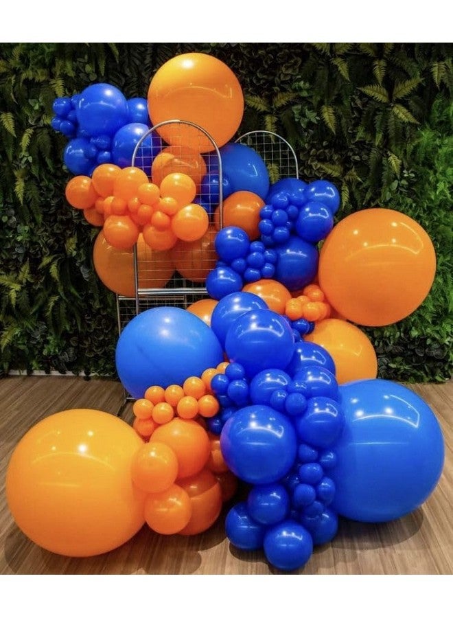 Biapian Orange And Blue Balloons 12 Inch Orange White Blue Balloons Pastel Orange Royal Blue White Balloons With Ribbons For Birthday Baby Shower Graduation Engagement New Year Party Decorations - Image 5