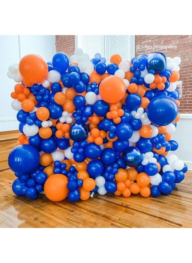 Biapian Orange And Blue Balloons 12 Inch Orange White Blue Balloons Pastel Orange Royal Blue White Balloons With Ribbons For Birthday Baby Shower Graduation Engagement New Year Party Decorations - Image 4