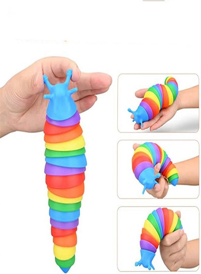 Rainbow Alloy Snail Caterpillar Snail Toy Spoof Children Educational Science Education Decompression Toys  - Image 2