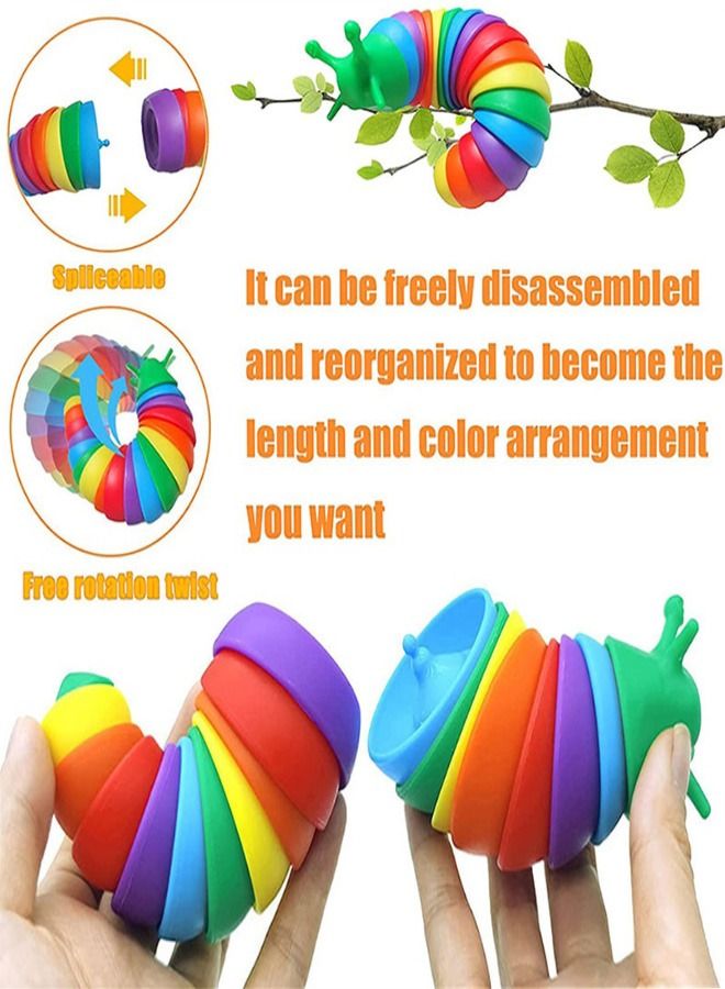 Rainbow Alloy Snail Caterpillar Snail Toy Spoof Children Educational Science Education Decompression Toys  - Image 4