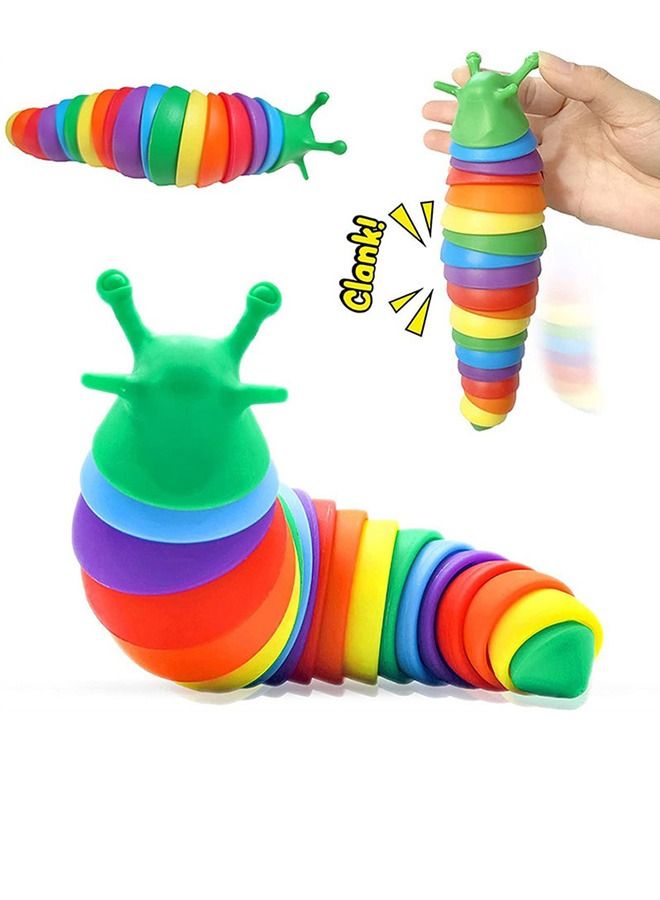 Rainbow Alloy Snail Caterpillar Snail Toy Spoof Children Educational Science Education Decompression Toys  - Image 1