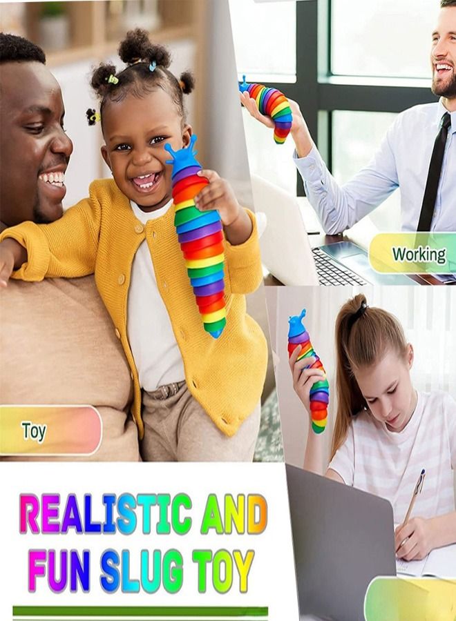 Rainbow Alloy Snail Caterpillar Snail Toy Spoof Children Educational Science Education Decompression Toys  - Image 3