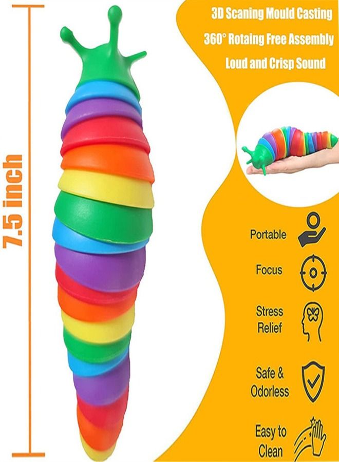 Rainbow Alloy Snail Caterpillar Snail Toy Spoof Children Educational Science Education Decompression Toys  - Image 5